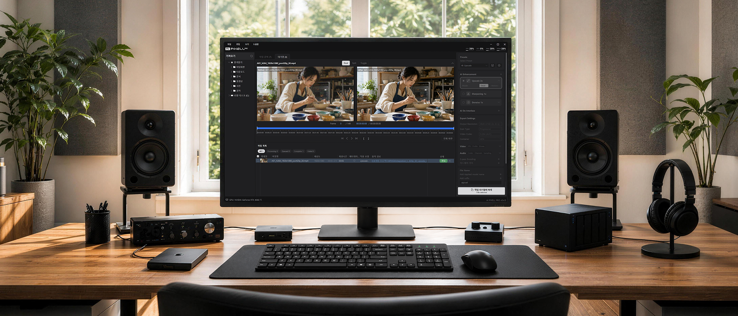 AI PIXELL PRO가 실행 중인 데스크톱 작업 공간